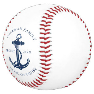 Nautical Boat Anchor Family Cruise Custom Softball