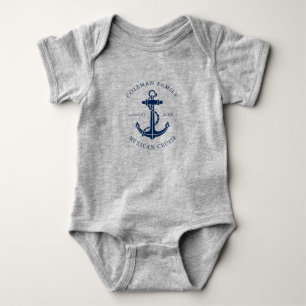 Nautical Boat Anchor Family Matching Baby Bodysuit