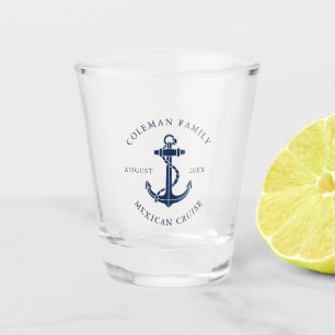 Nautical Boat Anchor Family Name Custom Shot Glass