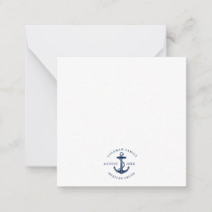 Nautical Boat Anchor Family Ocean Cruise Custom Card