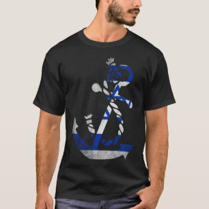 Nautical boat anchor Israel Israeli Flag ocean Fis T-Shirt