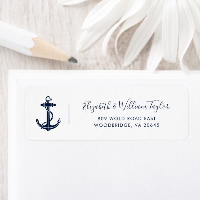 Nautical Boat Anchor Minimalist Return Address (Insitu)