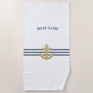Nautical Boat Anchor,Rope Beach Towel