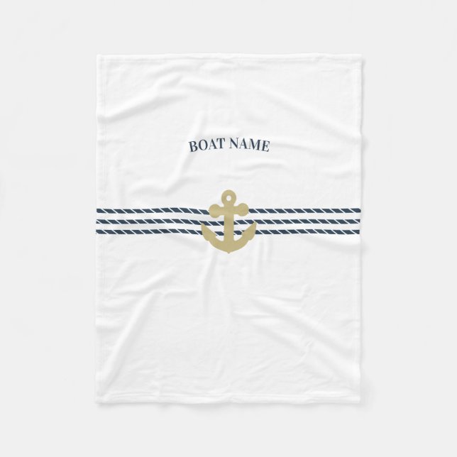 Nautical Boat Anchor,Rope Fleece Blanket (Front)