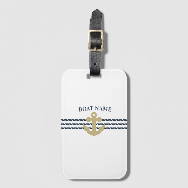Nautical Boat Anchor,Rope Luggage Tag (Front Vertical)