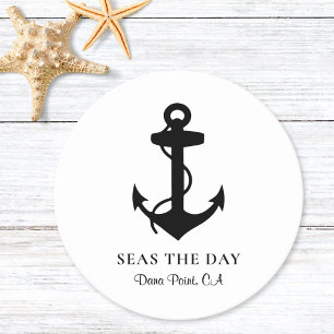 Nautical Boat Anchor Round Paper Coaster