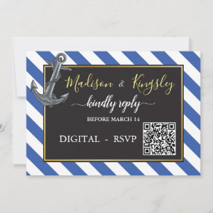 Nautical Boat Anchor Sailing Wedding DIGITAL RSVP Invitation