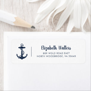 Nautical Boat Anchor Script Return Address