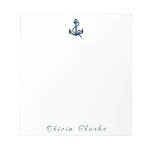 Nautical Boat Anchor  Stylish Script   Notepad