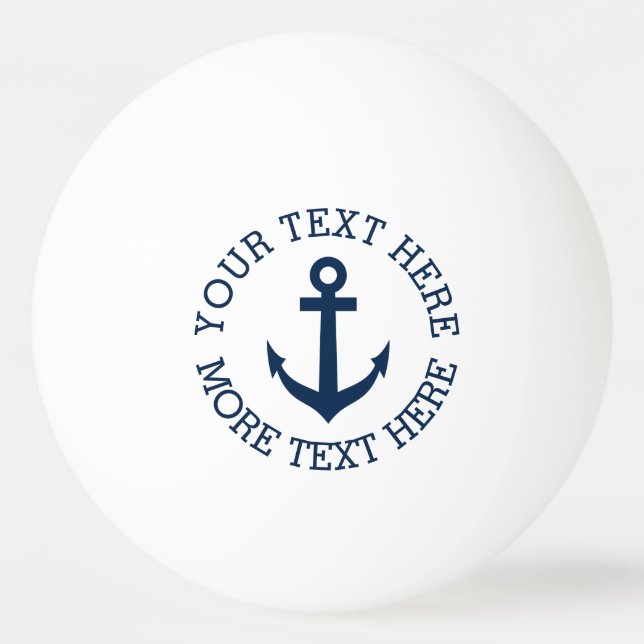 Nautical boat anchor table tennis ping pong balls (Front)