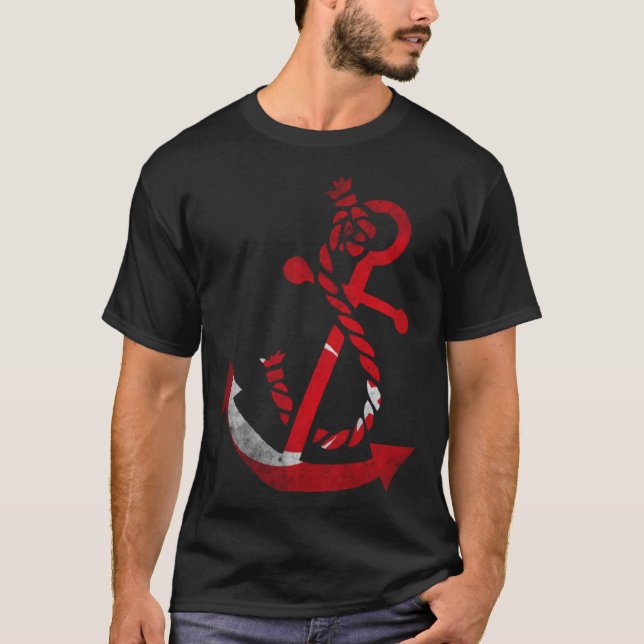 Nautical boat anchor Turkey Turkish flag ocean Fis T-Shirt (Front)
