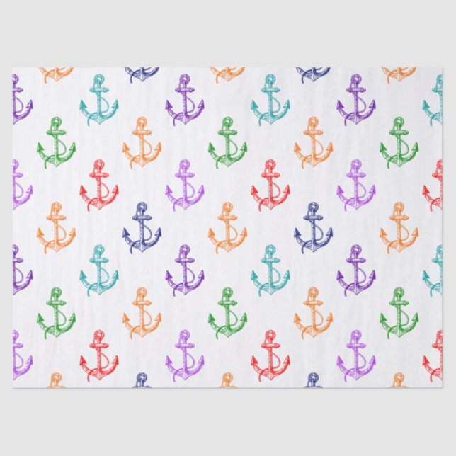 Nautical Boat Anchors Pattern Tissue Paper (Front)