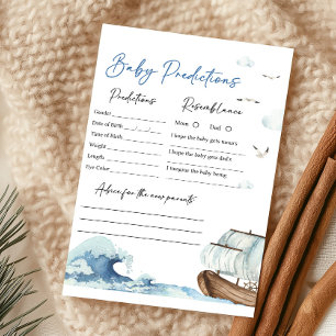 Nautical Boat Baby Shower Baby Predictions Game