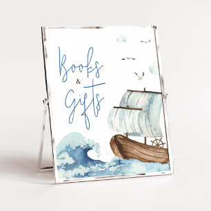 Nautical Boat Baby Shower Books and Gifts Poster
