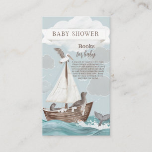 Nautical Boat Baby Shower Books for Baby Enclosure Card