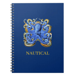 Nautical Boat Beach House Octopus Custom Notebook