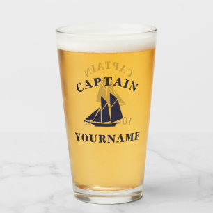 Nautical Boat Captain Personalised Tumbler Glass