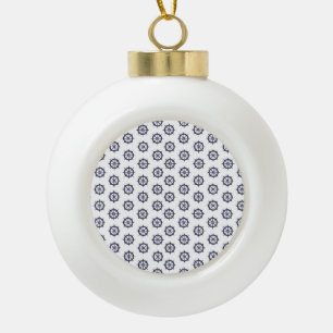Nautical Boat Captain Sailors Anchor Ceramic Ball Christmas Ornament