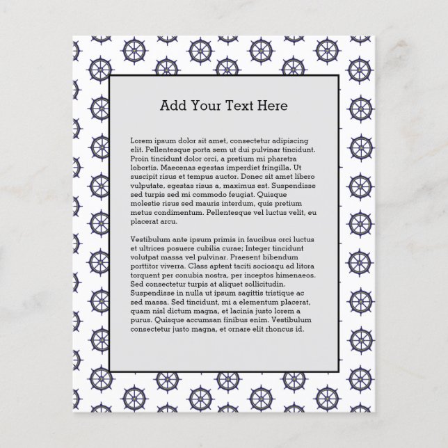 Nautical Boat Captain Sailors Anchor Flyer (Front)