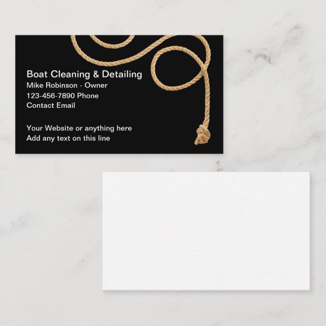 Nautical Boat Cleaning & Detailing Business Cards (Front/Back)