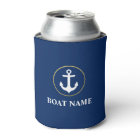 Nautical Boat Name Anchor Blue Gold