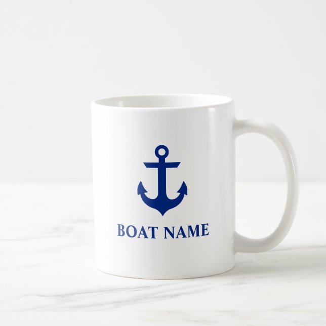 Nautical Boat Name Anchor Coffee Mug (Right)