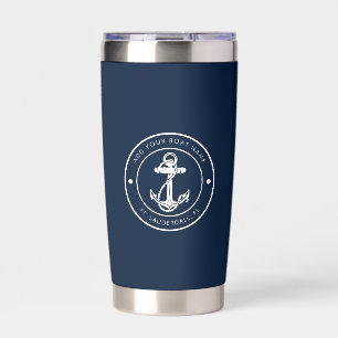 Nautical Boat Name Anchor Custom Insulated Tumbler