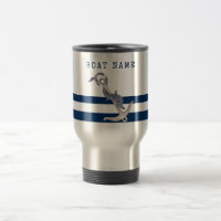 Nautical Boat Name,Anchor Dolphin Navy Blue