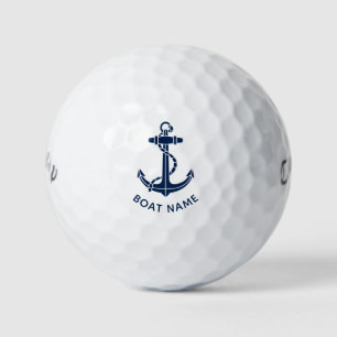 Nautical Boat Name Anchor Family Trip Golf Balls