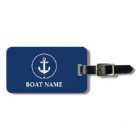 Nautical Boat Name Anchor Rope Navy Blue