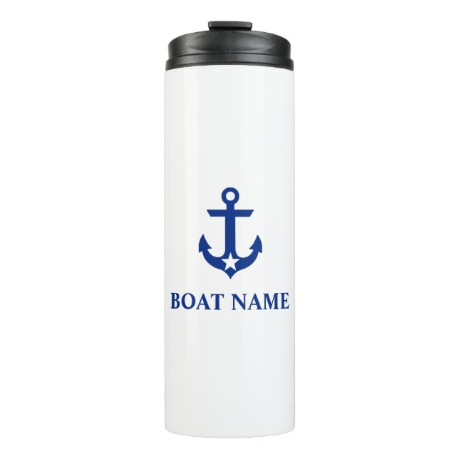 Nautical Boat Name Anchor Star Thermal Tumbler (Front)