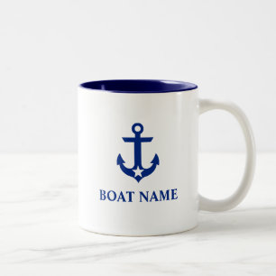 Nautical Boat Name Anchor Star Two-Tone Coffee Mug
