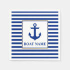 Nautical Boat Name Anchor Striped