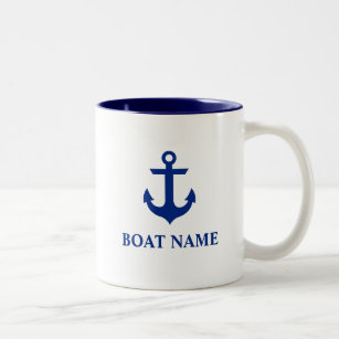 Nautical Boat Name Anchor Two-Tone Coffee Mug