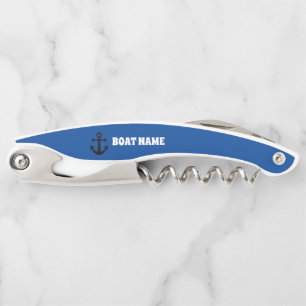 NAUTICAL BOAT NAME CORKSCREW CUSTOM BOTTLE OPENER