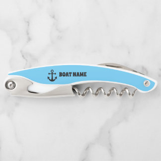 NAUTICAL BOAT NAME CORKSCREW CUSTOM BOTTLE OPENER