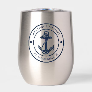 Nautical Boat Name Navy Blue Anchor