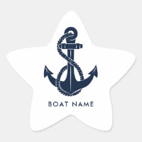 Nautical Boat Name Navy Blue Anchor Minimalist