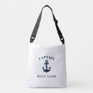 Nautical Boat Name Personalised Anchor Crossbody Bag