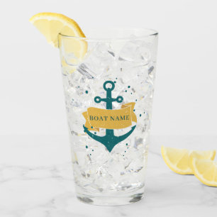 Nautical Boat Name Personalised Glass