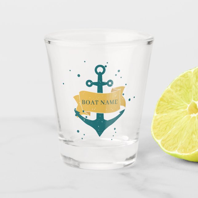 Nautical Boat Name Personalised Shot Glass (Front)
