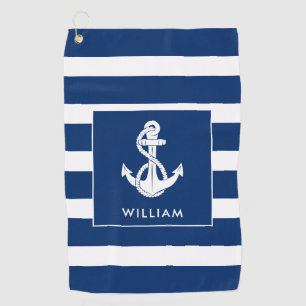 Nautical Boat Swag White Anchor Custom Golf Towel