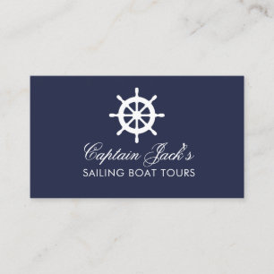 Nautical boat wheel business card template
