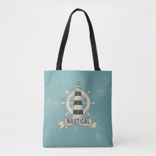 Nautical,Boat Wheel,Sailor Tote Bag
