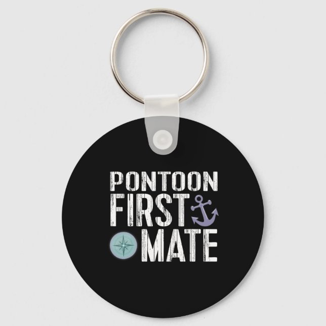Nautical Boating Pontoon First Mate Anchor  Key Ring (Front)