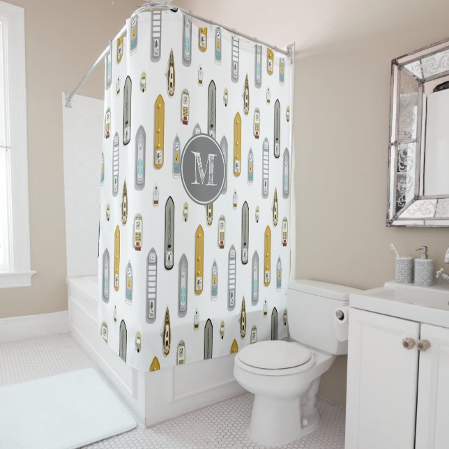 Nautical boats ships On the River ANY colour Shower Curtain (In Situ)