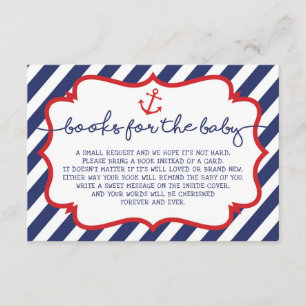 Nautical Books for Baby Insert Card Navy Anchor