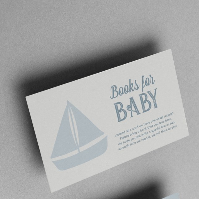 Nautical Boy Baby Shower Books for Baby Enclosure Card (Creator Uploaded)