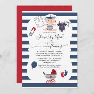 Nautical Boy Baby Shower by Mail Invitation