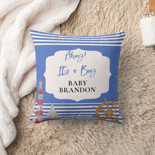 Nautical Boy Baby Shower Cushion (Blanket)